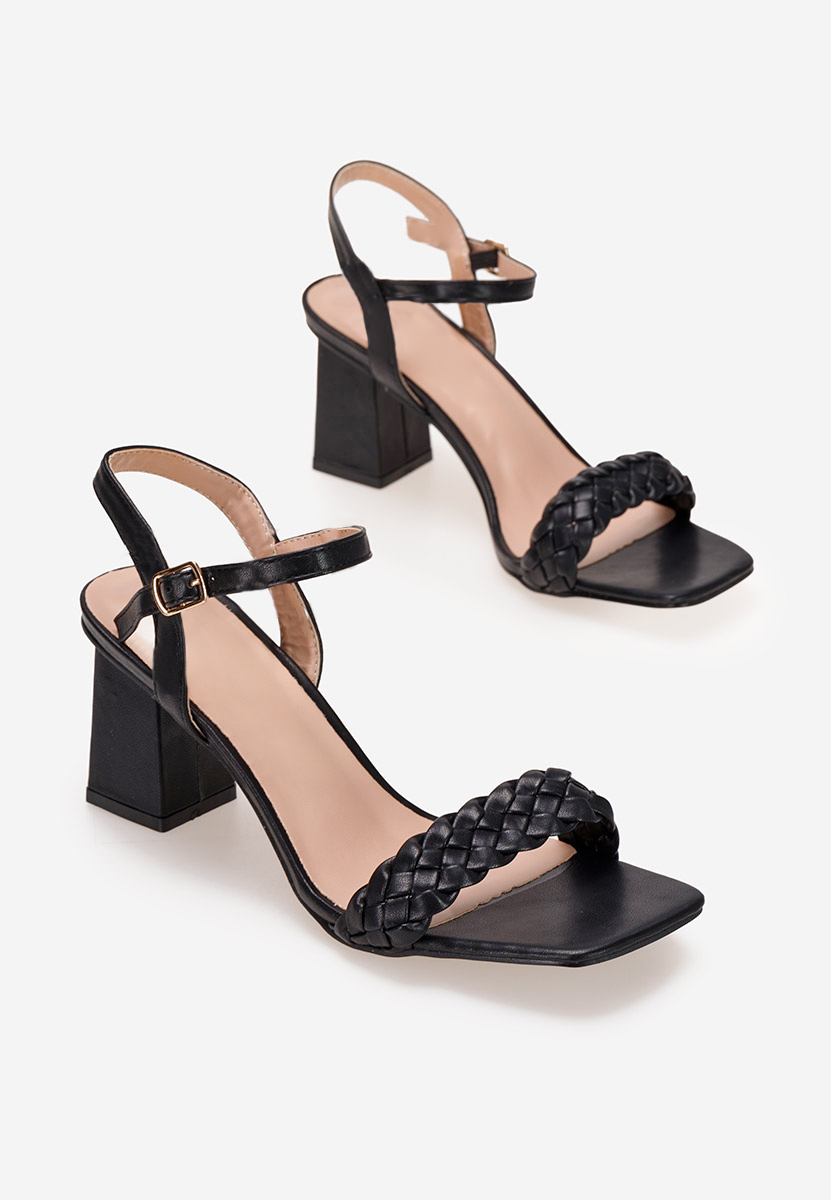 Čierne sandále na hrubom podpätku Montaria