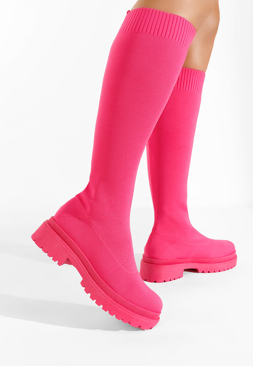 Fuchsiové ponožkové čižmy Olvera