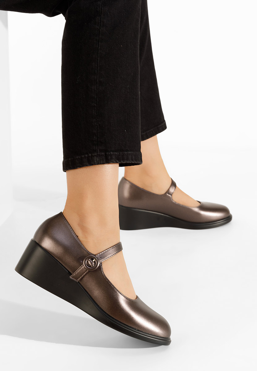 Strieborné poltopánky na platforme Espina