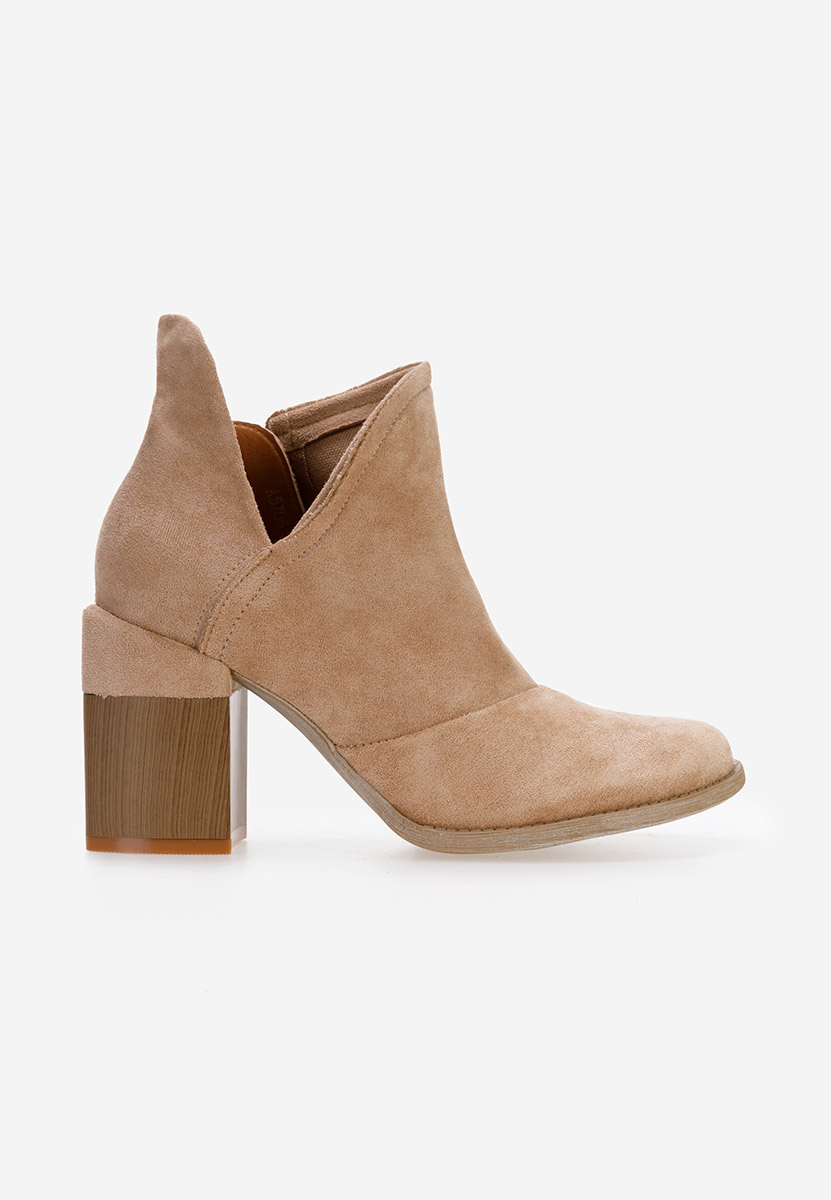 Khaki členkové čižmy na hrubom podpätku Condesa