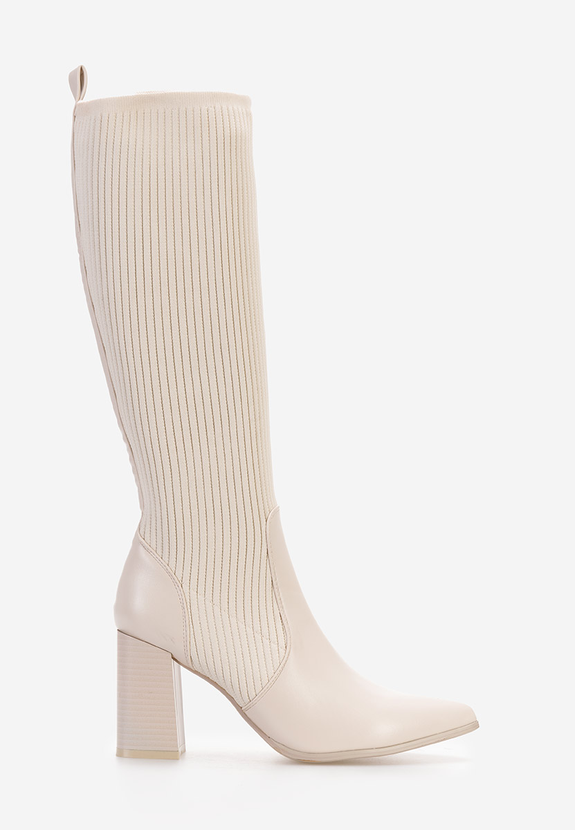 Béžové ponožkové čižmy Vinuele