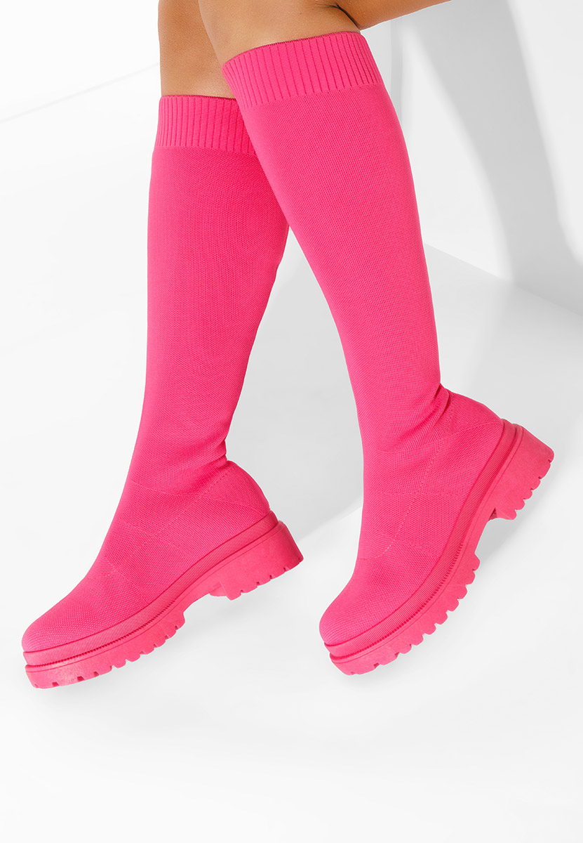 Fuchsiové ponožkové čižmy Olvera