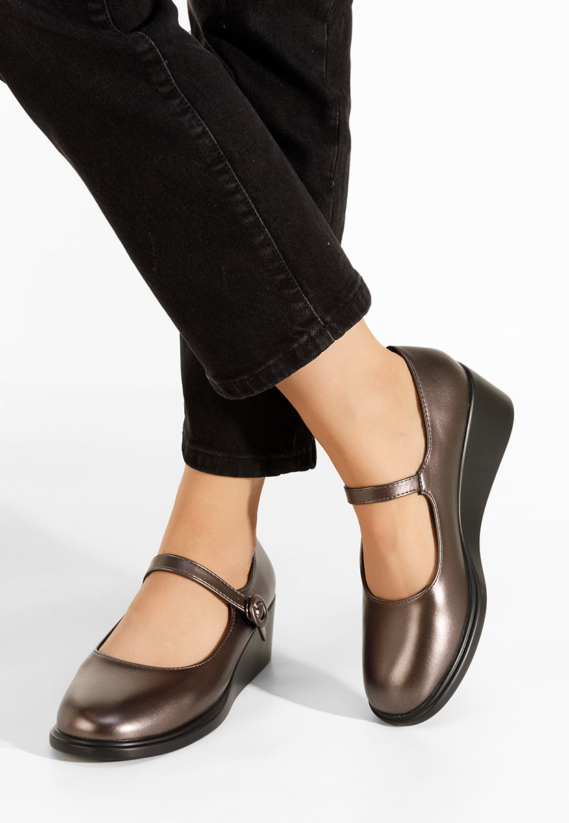 Strieborné poltopánky na platforme Espina