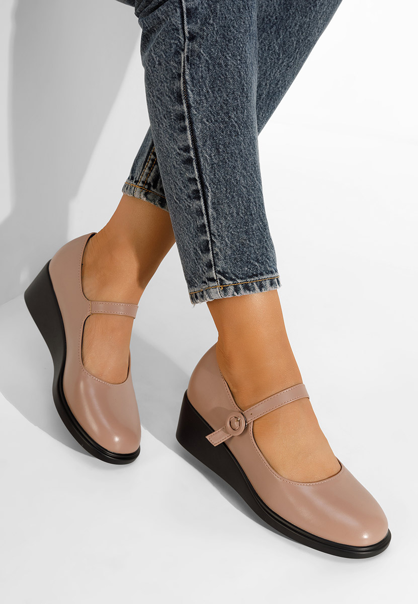 Nude poltopánky na platforme Espina