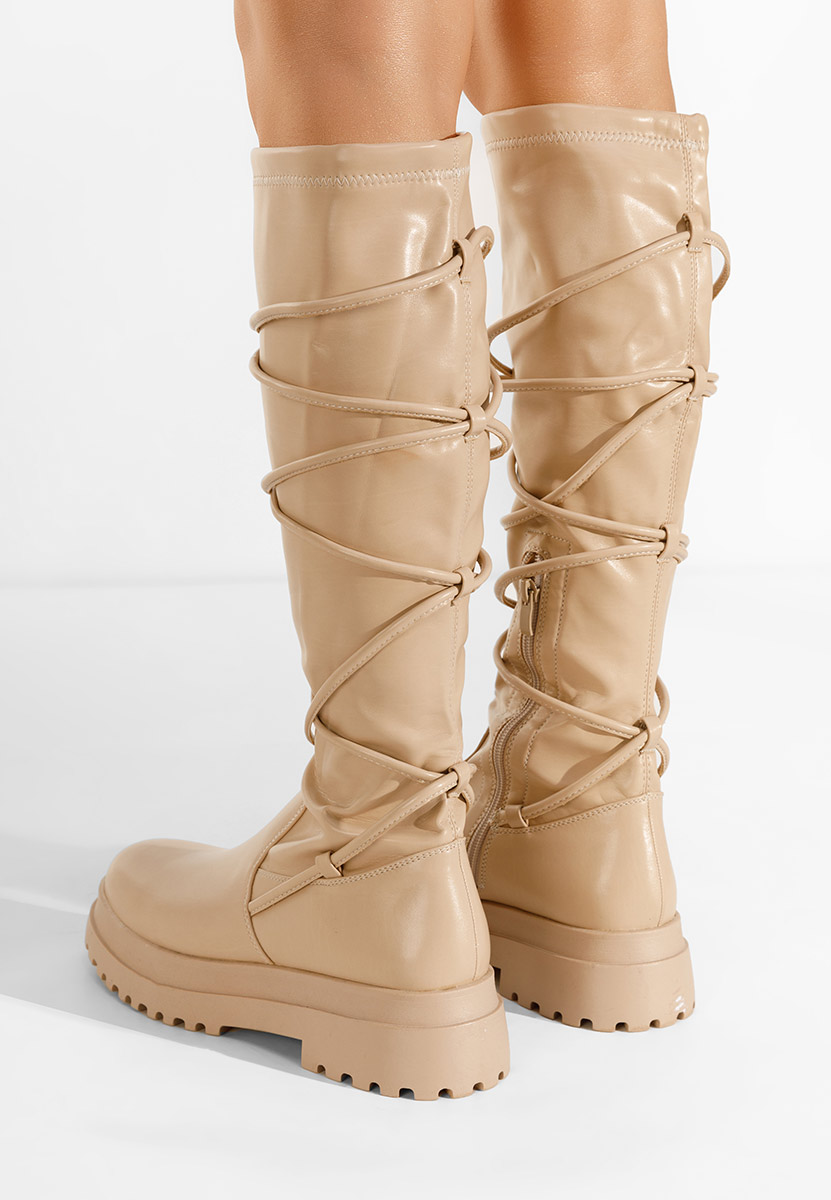 Béžové vysoké čižmy Cazorla