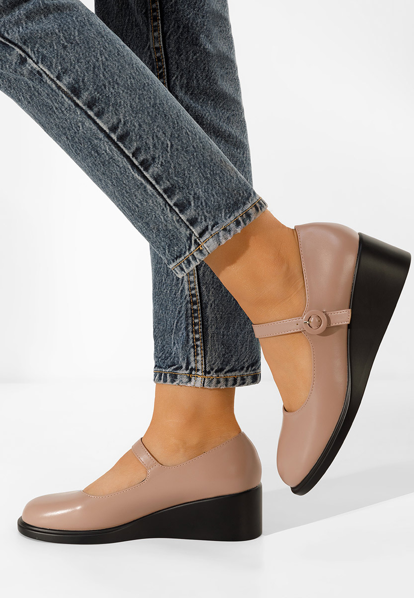 Nude poltopánky na platforme Espina