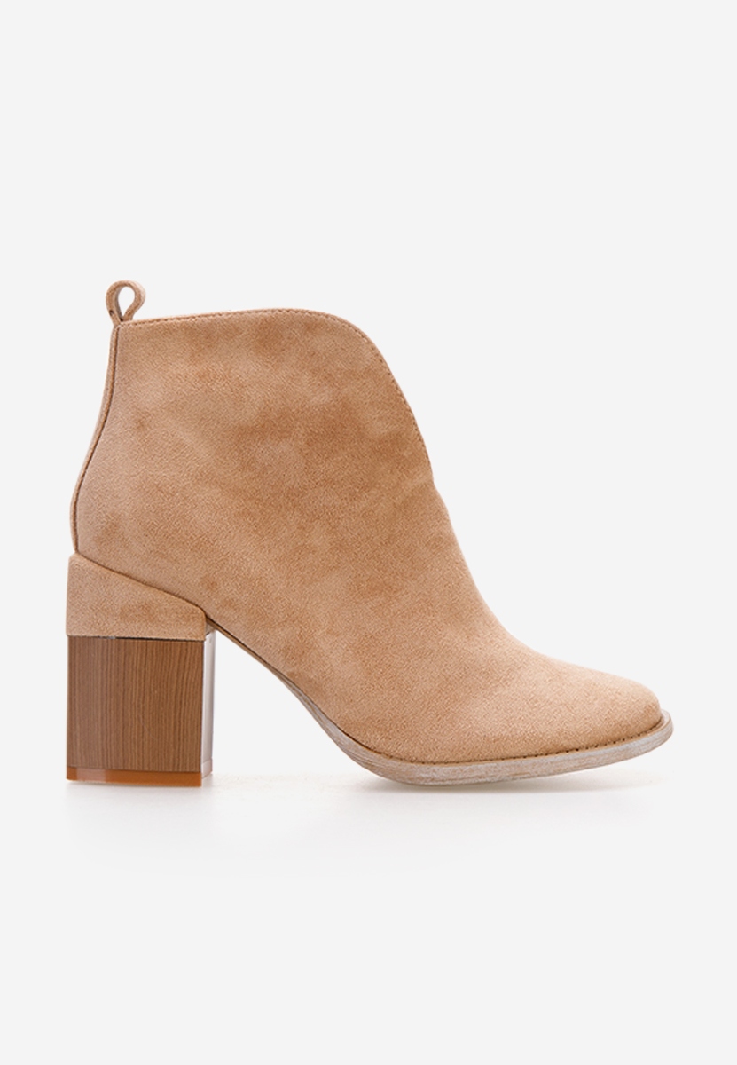 Khaki členkové čižmy na hrubom podpätku Beires