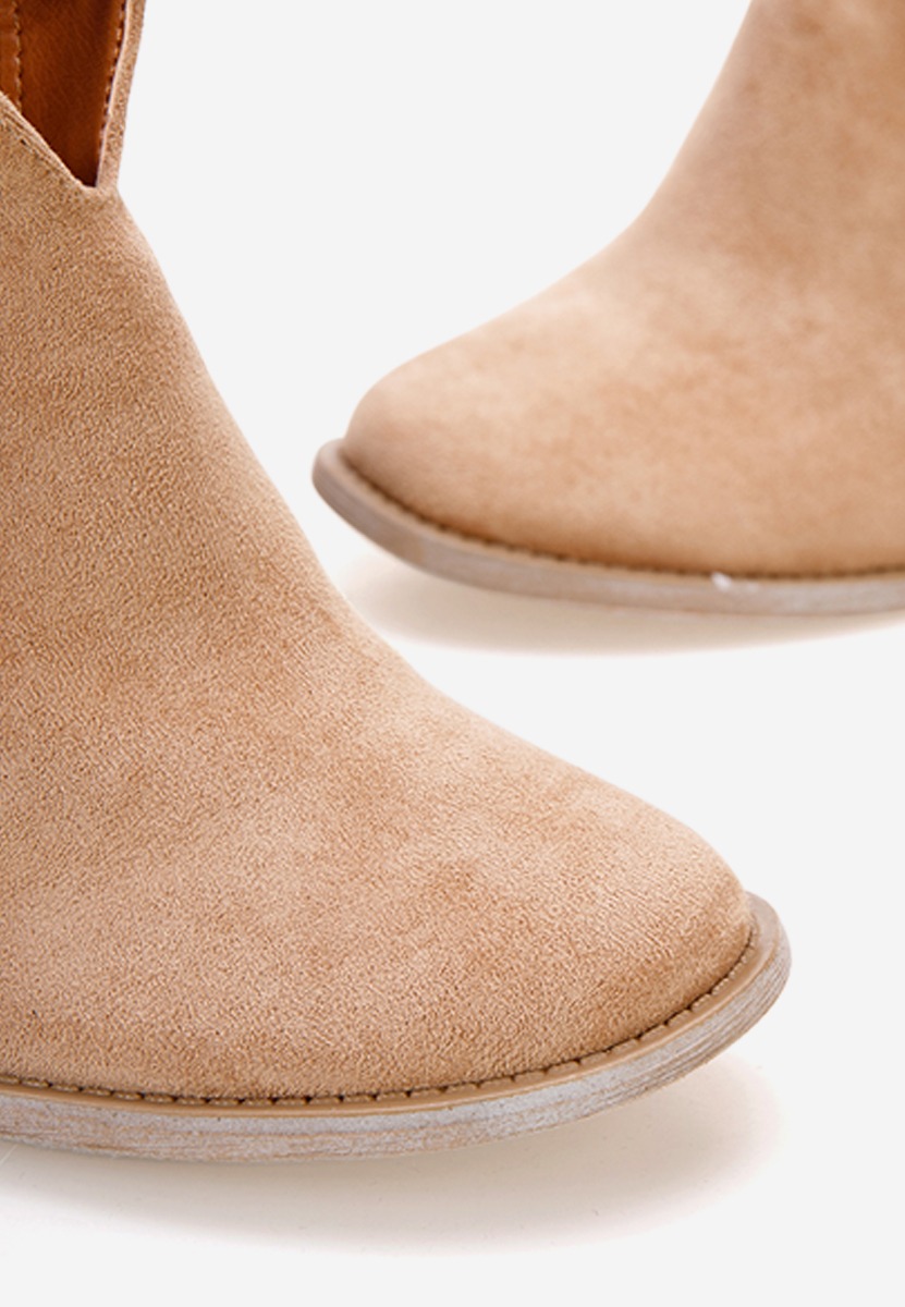 Khaki členkové čižmy na hrubom podpätku Beires