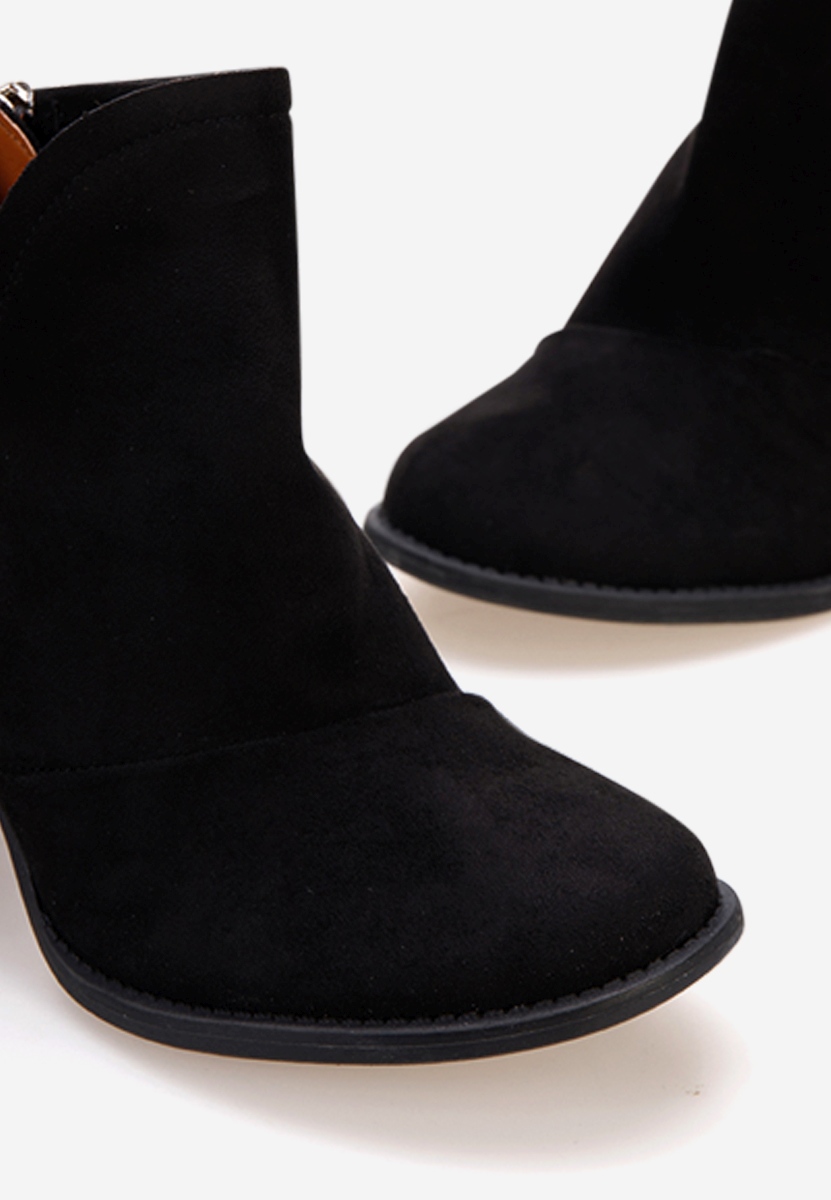 Čierne členkové čižmy na hrubom podpätku Condesa V2