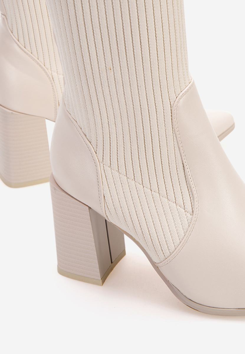 Béžové ponožkové čižmy Vinuele