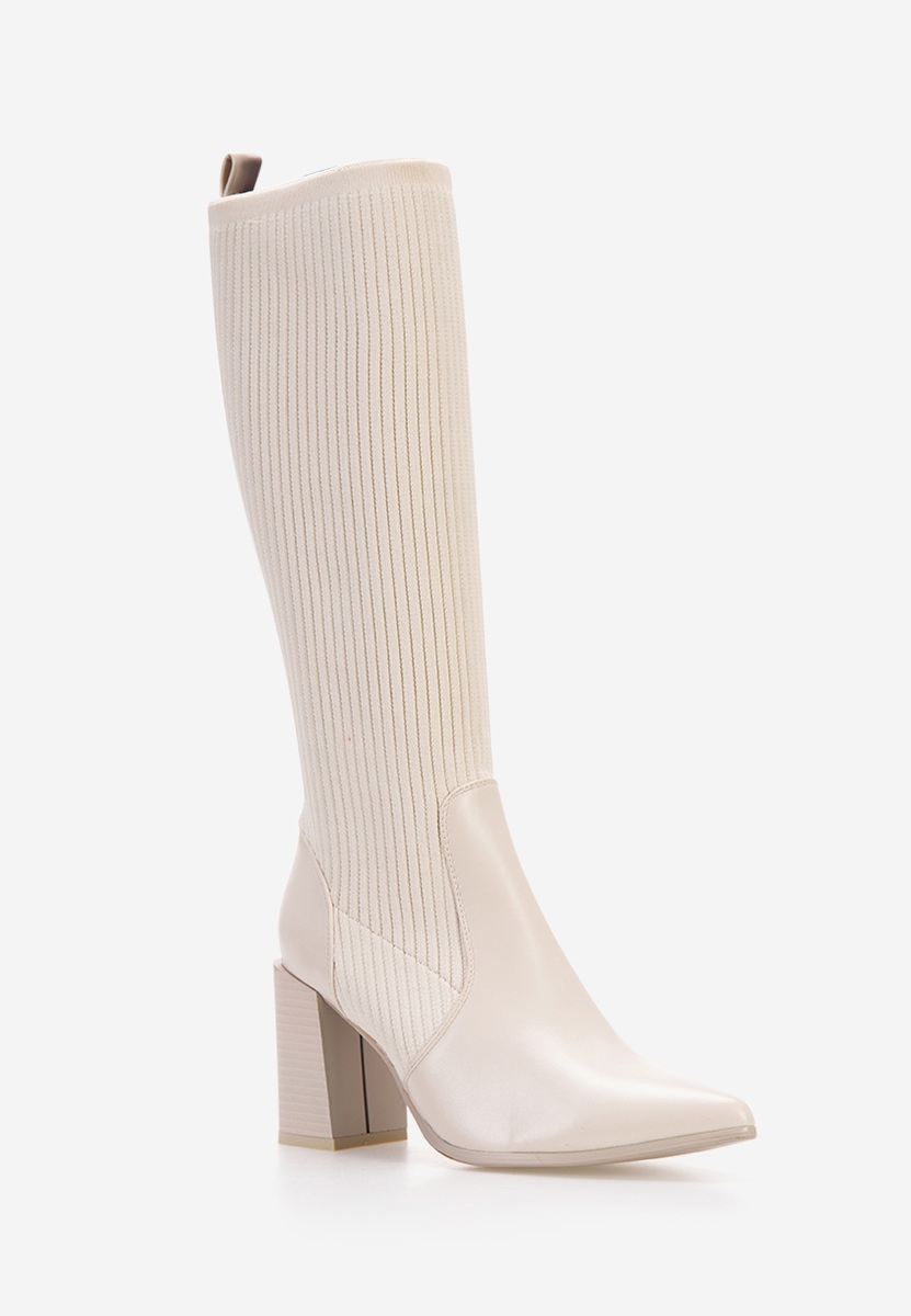 Béžové ponožkové čižmy Vinuele