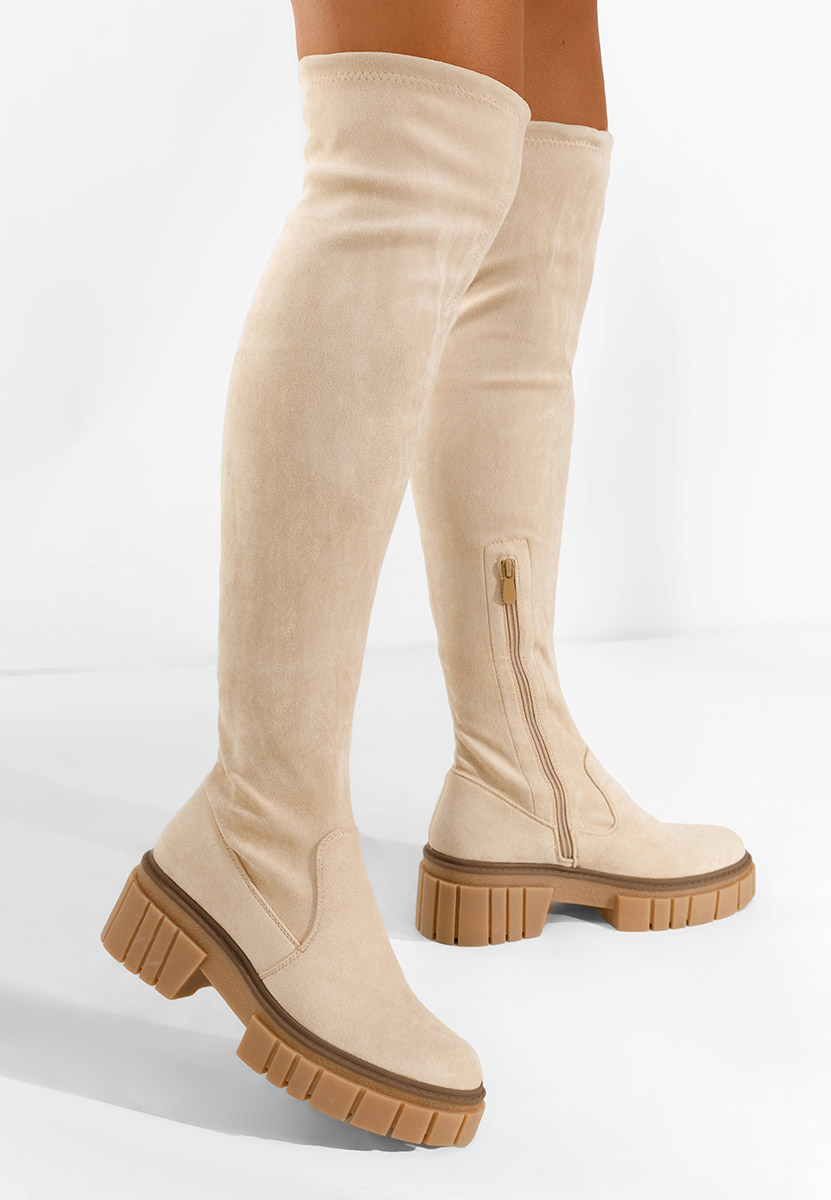 Béžové vysoké čižmy Dolaria