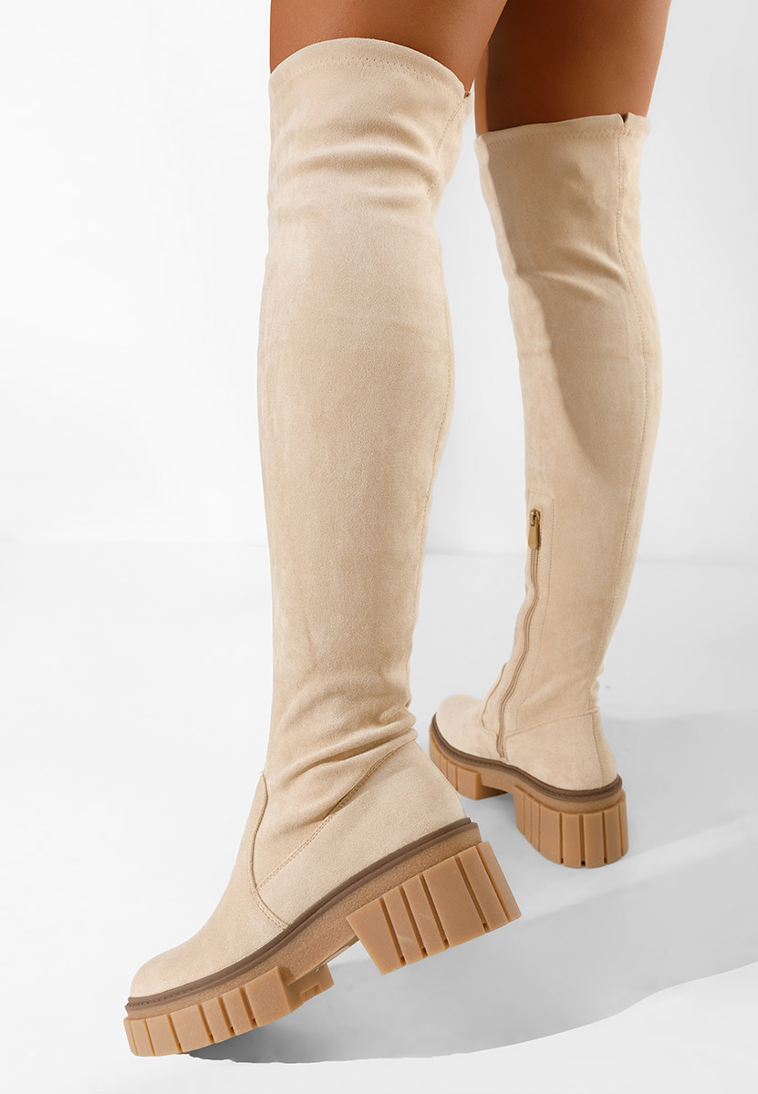 Béžové vysoké čižmy Dolaria