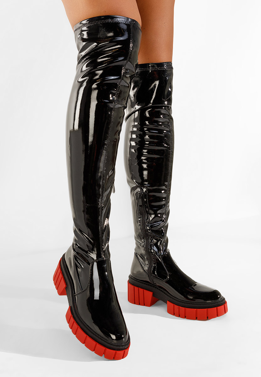 Čierne čižmy nad koleno Dolaria V3