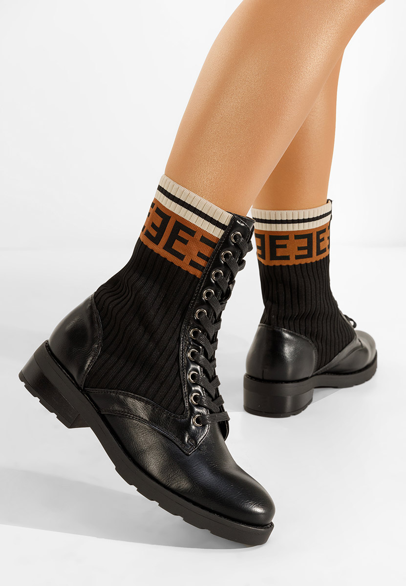 Čierne členkové topánky Antonia