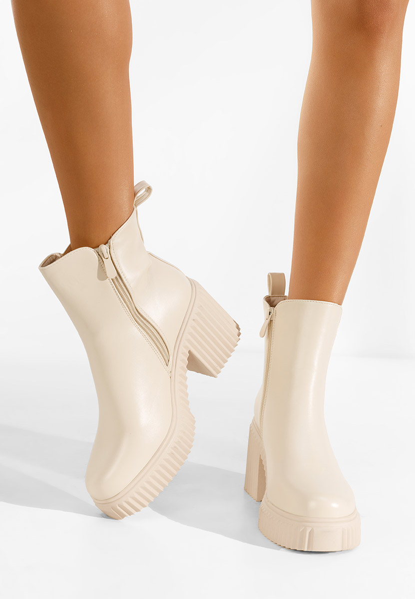 Béžové členkové topánky chelsea Enicena