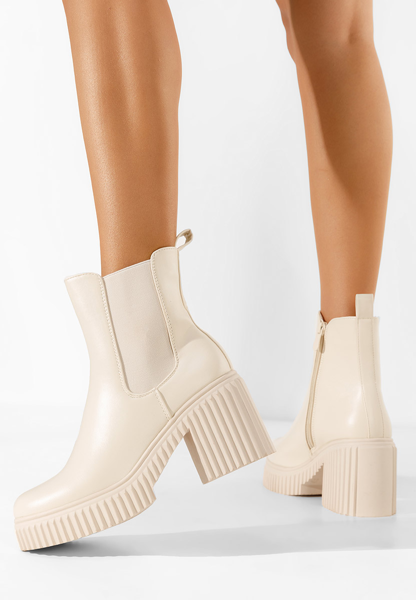 Béžové členkové topánky chelsea Enicena