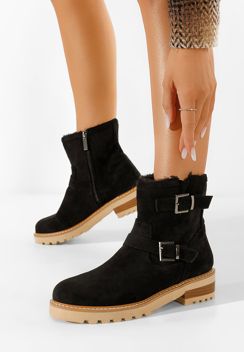 Čierne členkové čižmy Campana