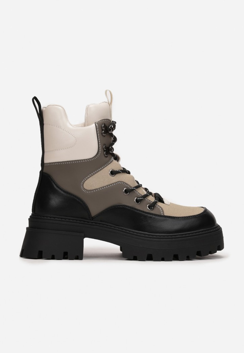 Čierne šnurovacie členkové topánky Trapera