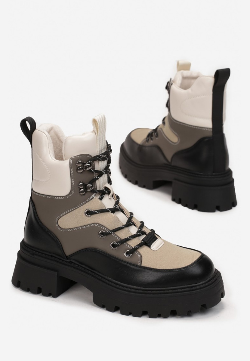 Čierne šnurovacie členkové topánky Trapera