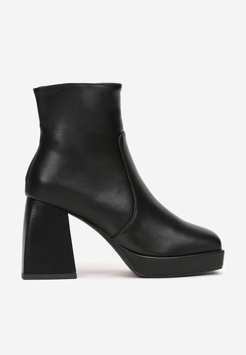 Čierne členkové čižmy na hrubom podpätku Cabrese