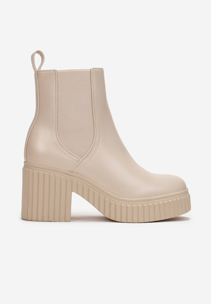 Béžové členkové topánky chelsea Enicena
