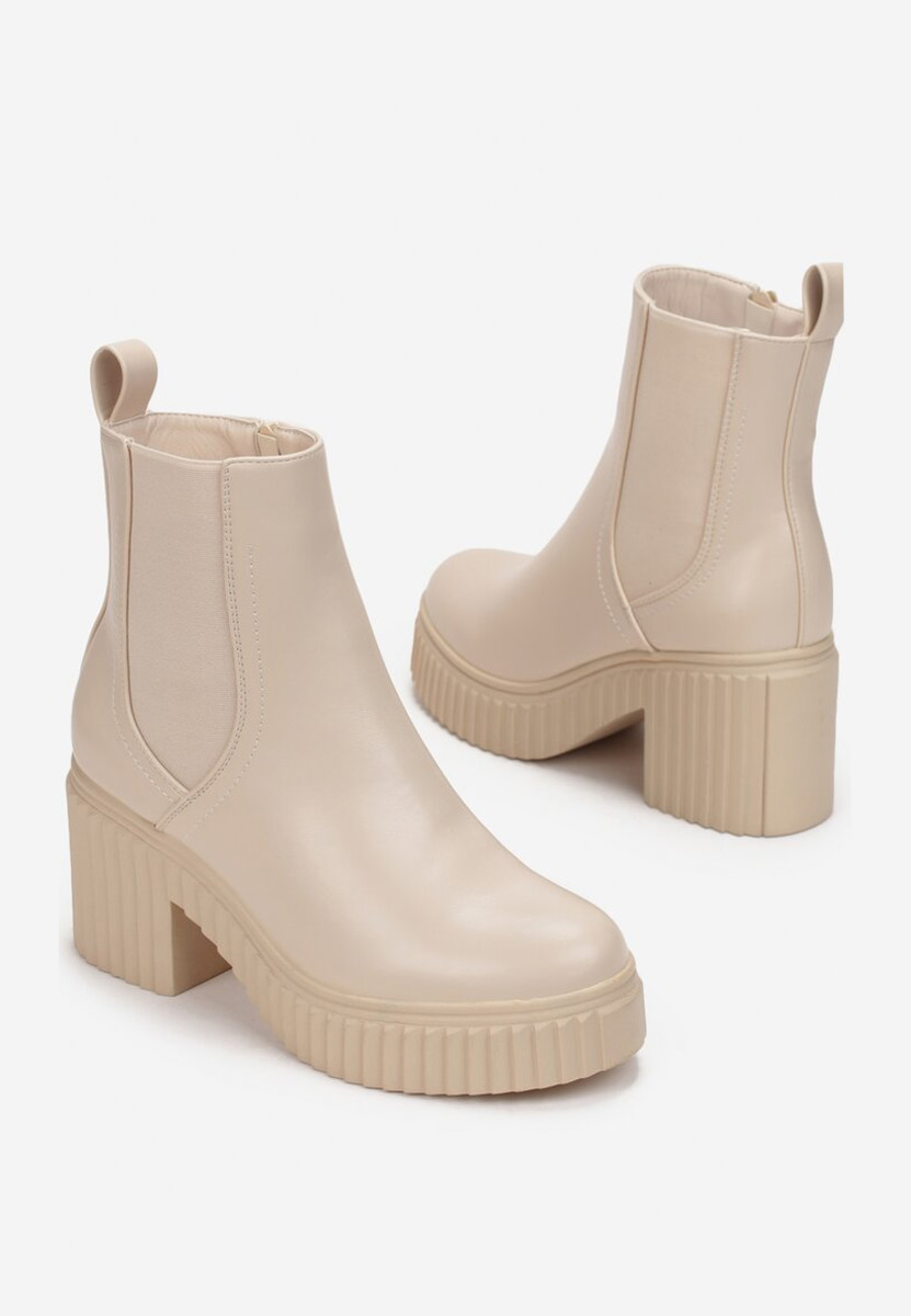 Béžové členkové topánky chelsea Enicena