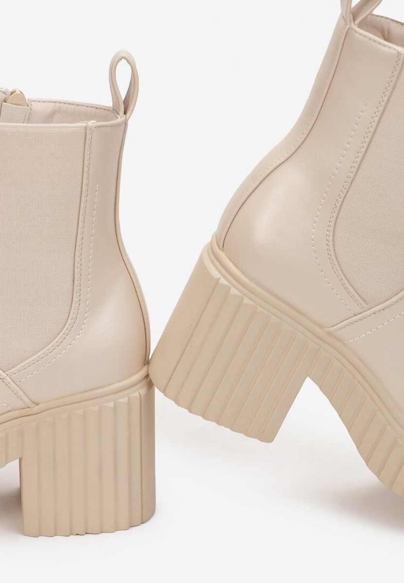 Béžové členkové topánky chelsea Enicena