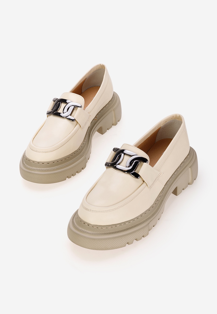 Béžové kožené mokasíny Haza V2
