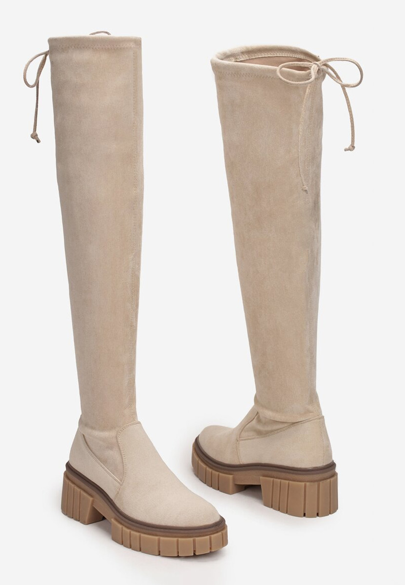 Béžové vysoké čižmy Dolaria