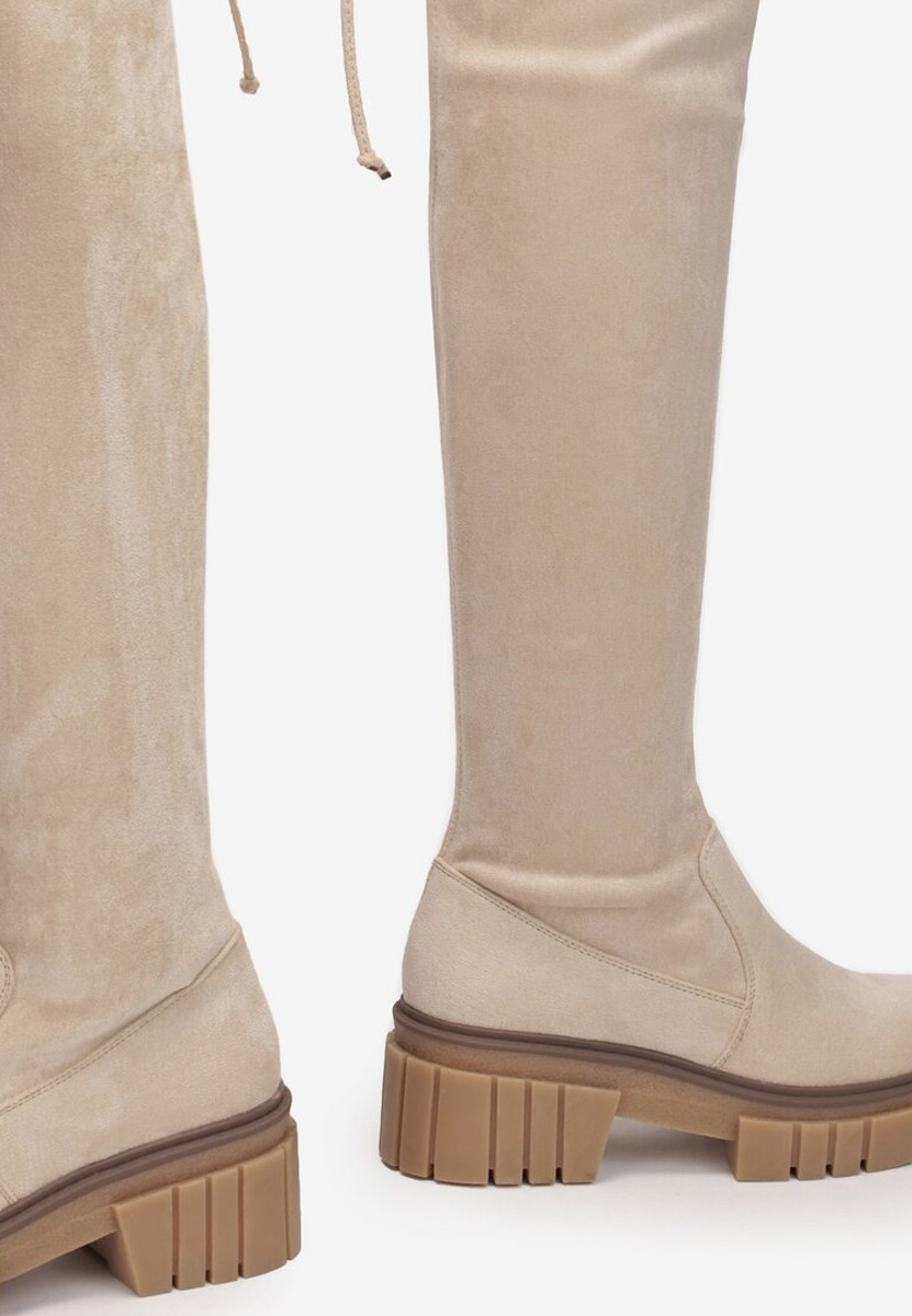 Béžové vysoké čižmy Dolaria