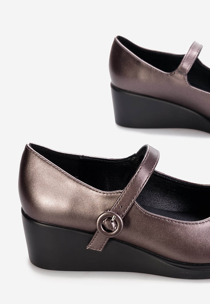 Strieborné poltopánky na platforme Espina