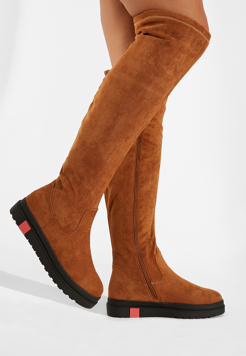 Camelové vysoké čižmy Esme