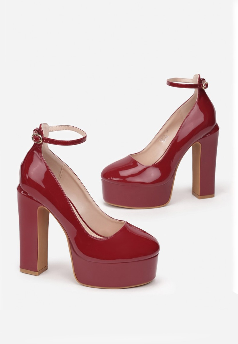 Bordové lodičky na platforme Matea