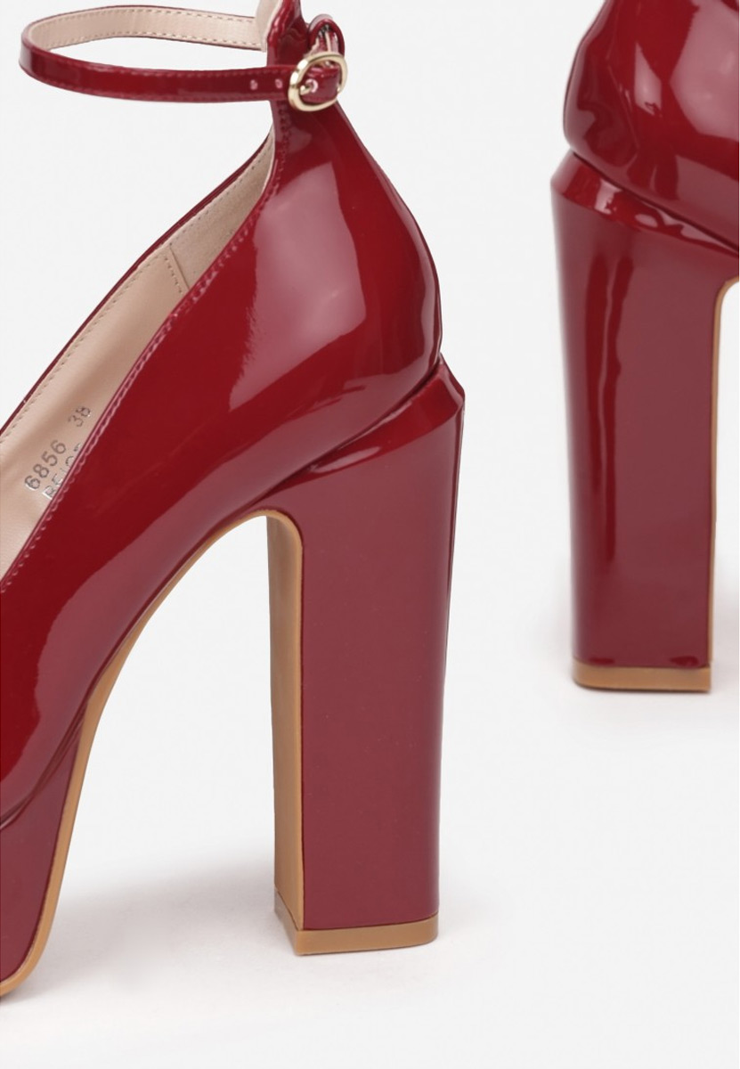 Bordové lodičky na platforme Matea