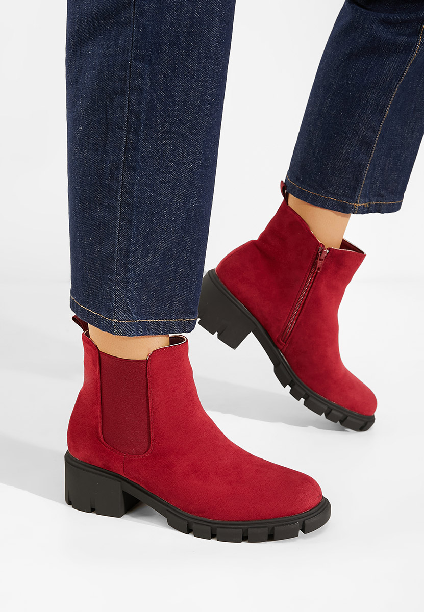 Červené členkové čižmy Alyona