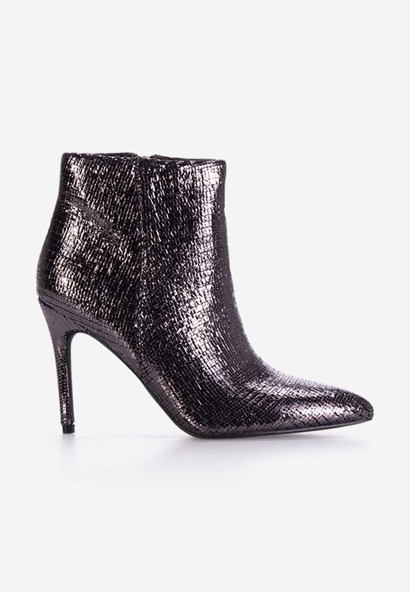 Sivé členkové čižmy na tenkom podpätku Zarate