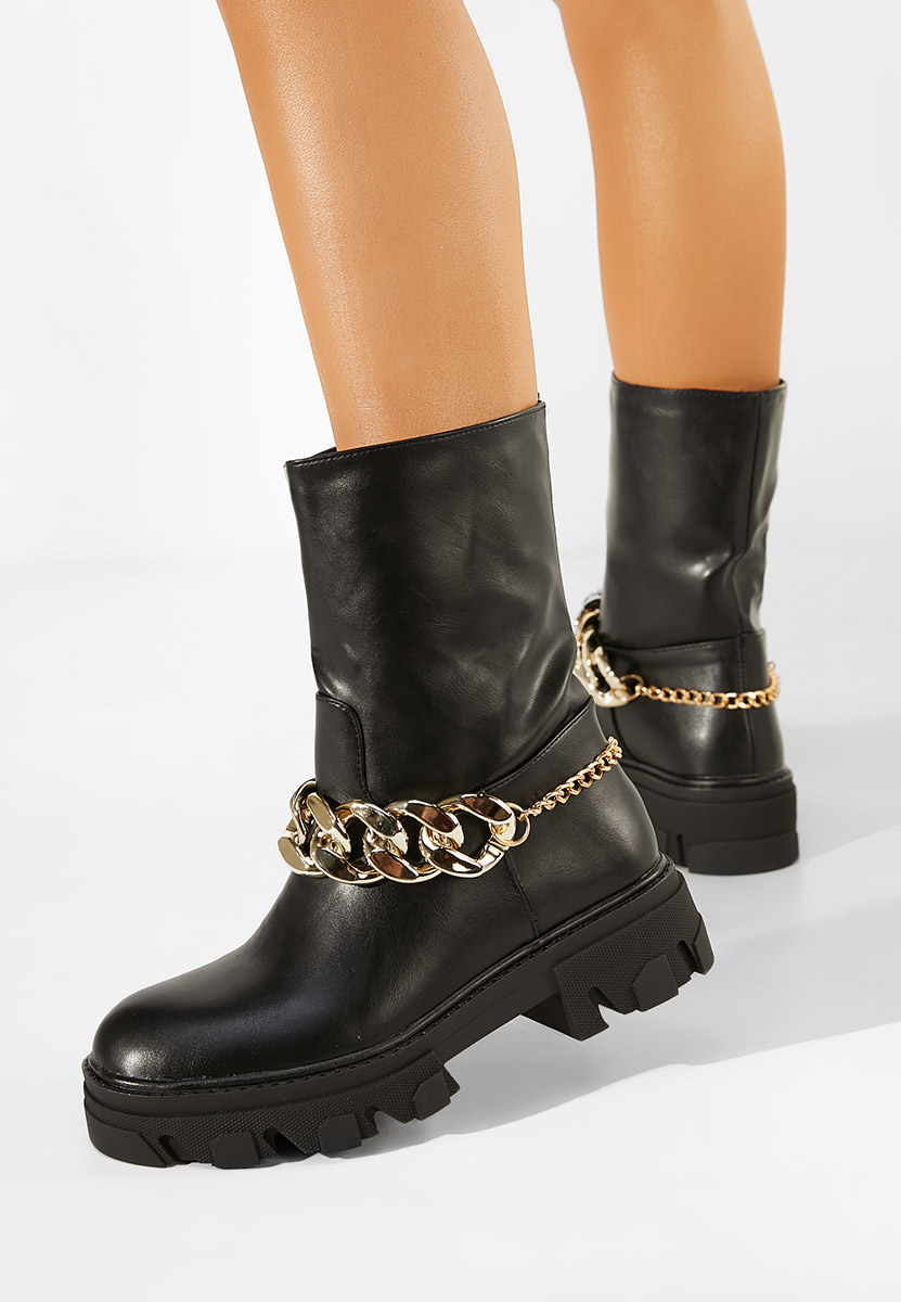 Čierne členkové čižmy Julieta