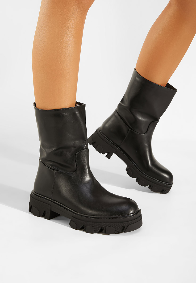 Čierne členkové čižmy Julieta