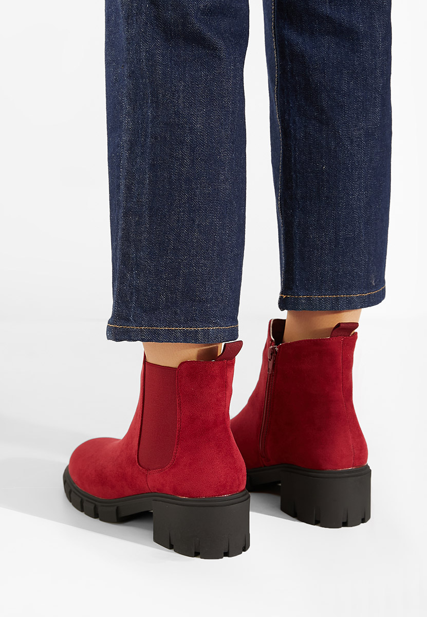 Červené členkové čižmy Alyona