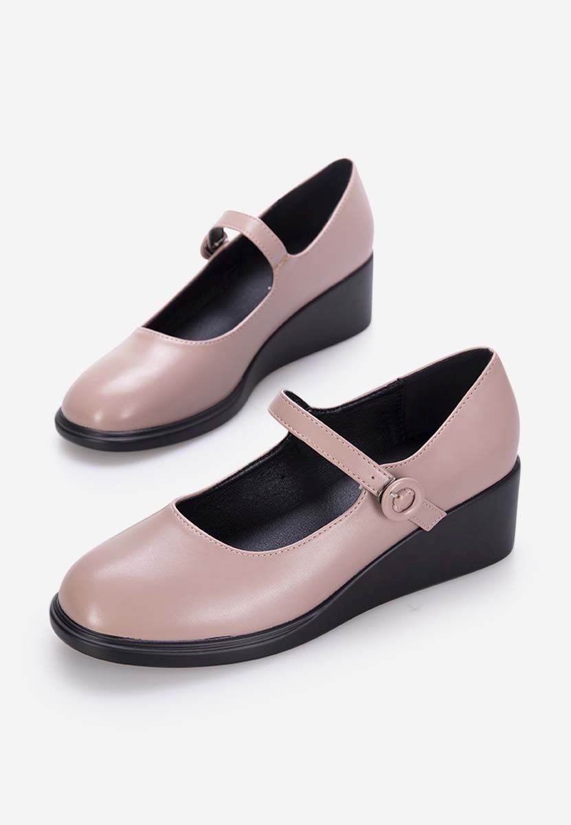 Nude poltopánky na platforme Espina