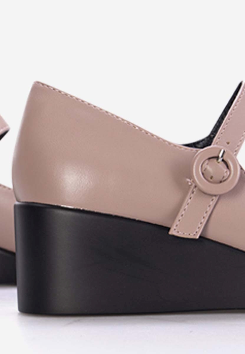 Nude poltopánky na platforme Espina