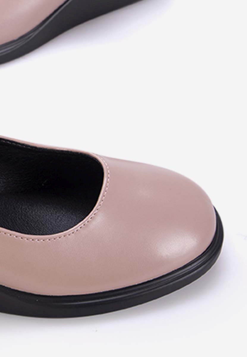 Nude poltopánky na platforme Espina