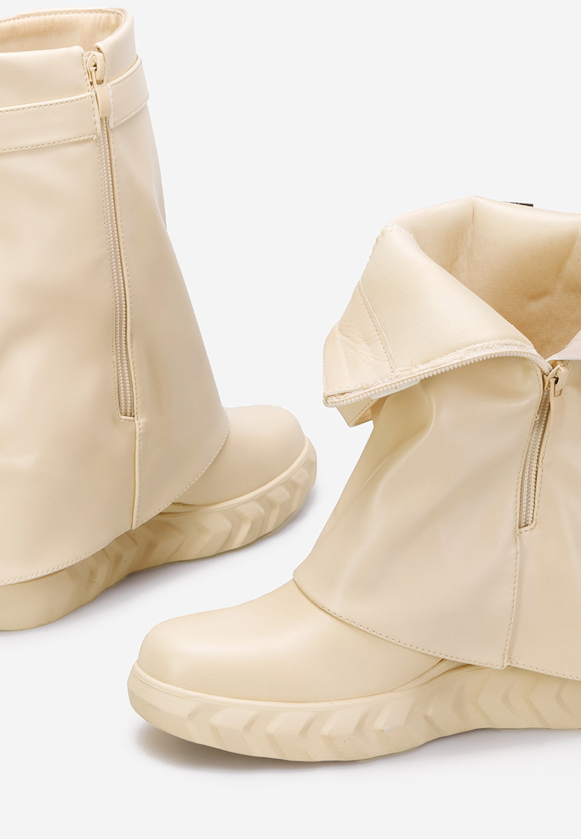 Béžové čižmy na platforme Serena