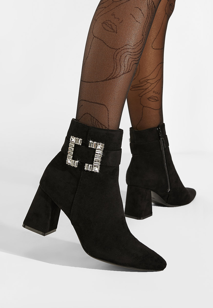 Čierne elegantné kotničky Lievine