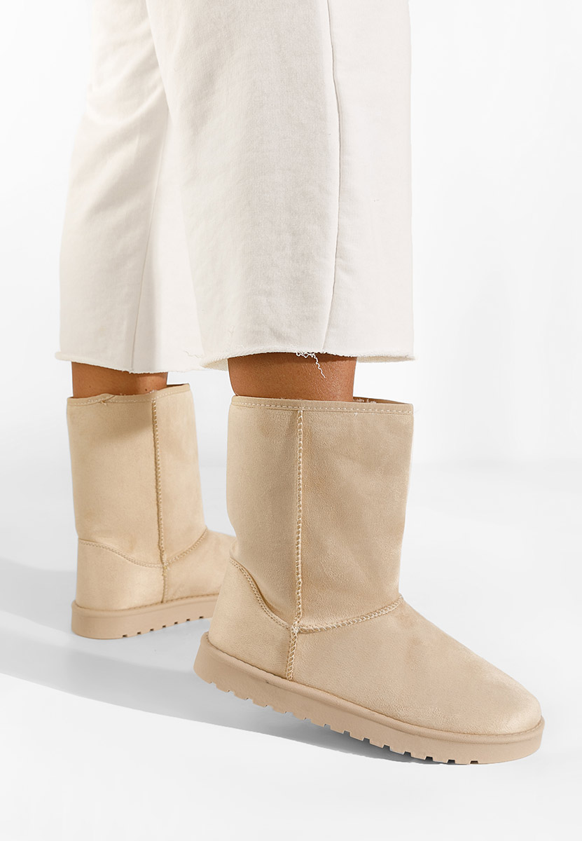 Béžové členkové dámske snehule Anora