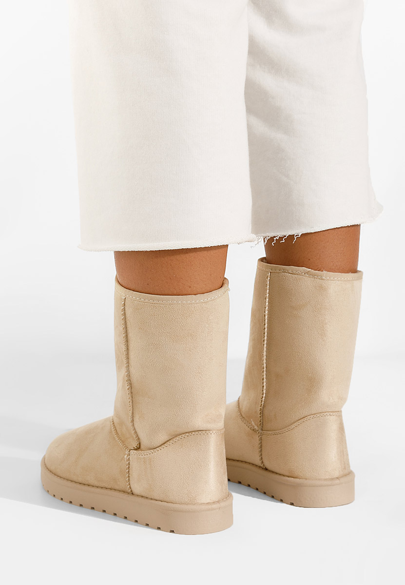 Béžové členkové dámske snehule Anora