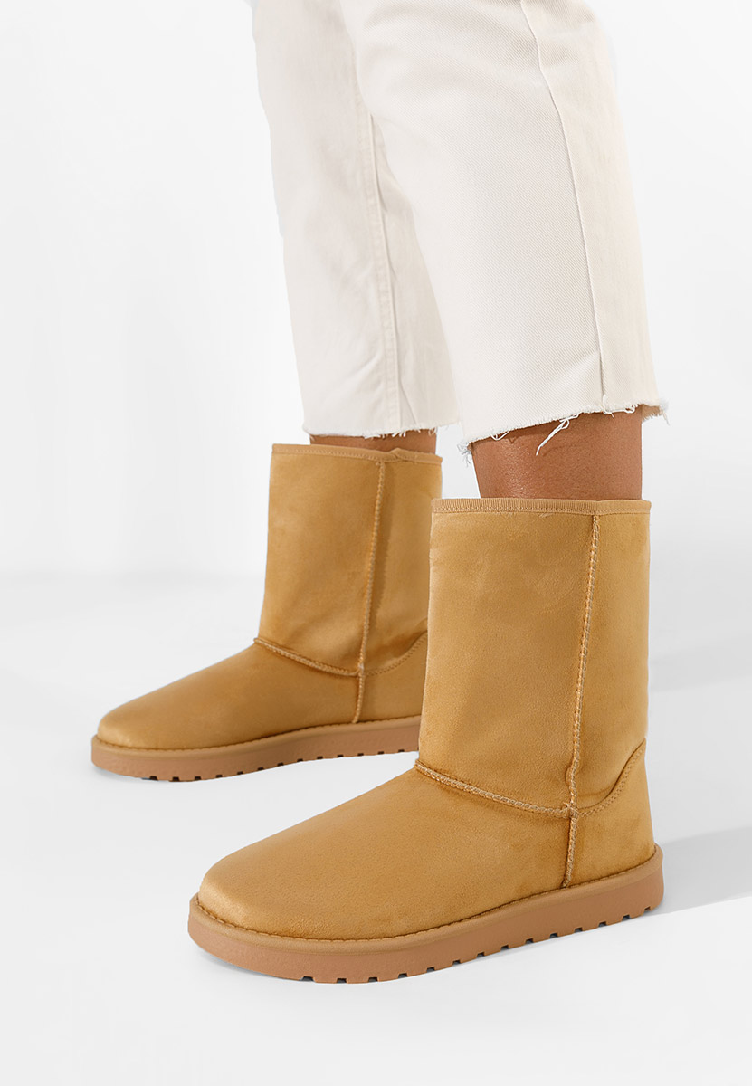 Camelové členkové dámske snehule Anora