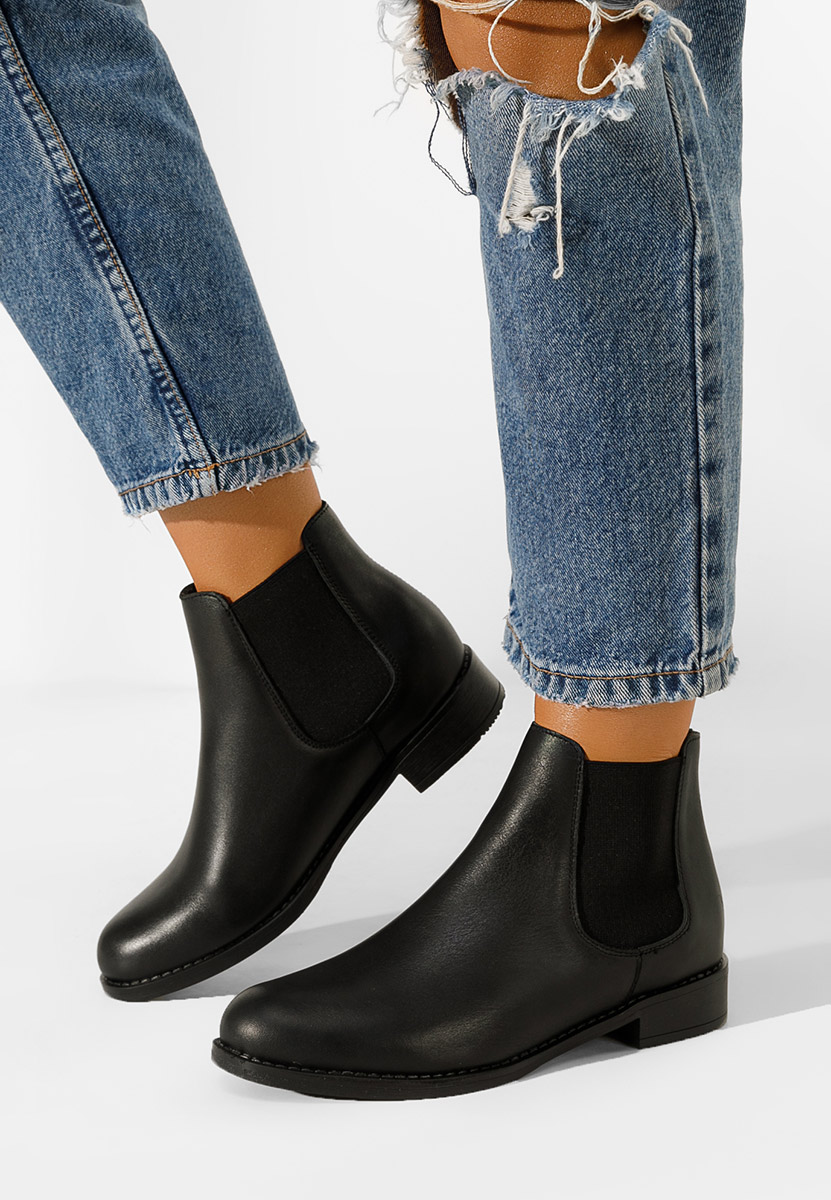 Čierne členkové topánky chelsea Campina