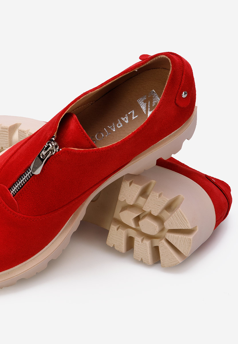 Červené kožené poltopánky dámske Brindisi V2